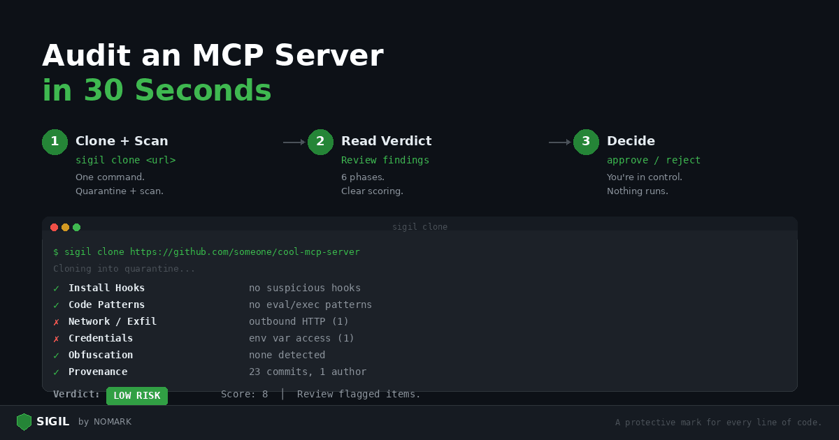 How to Audit an MCP Server in 30 Seconds