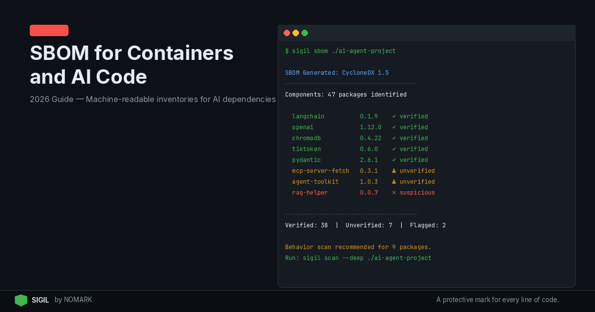 SBOM for Containers and AI Code 2026