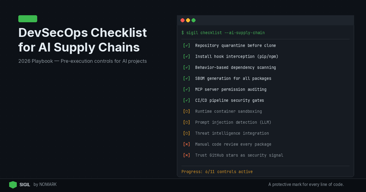 DevSecOps Checklist for AI Supply Chains 2026